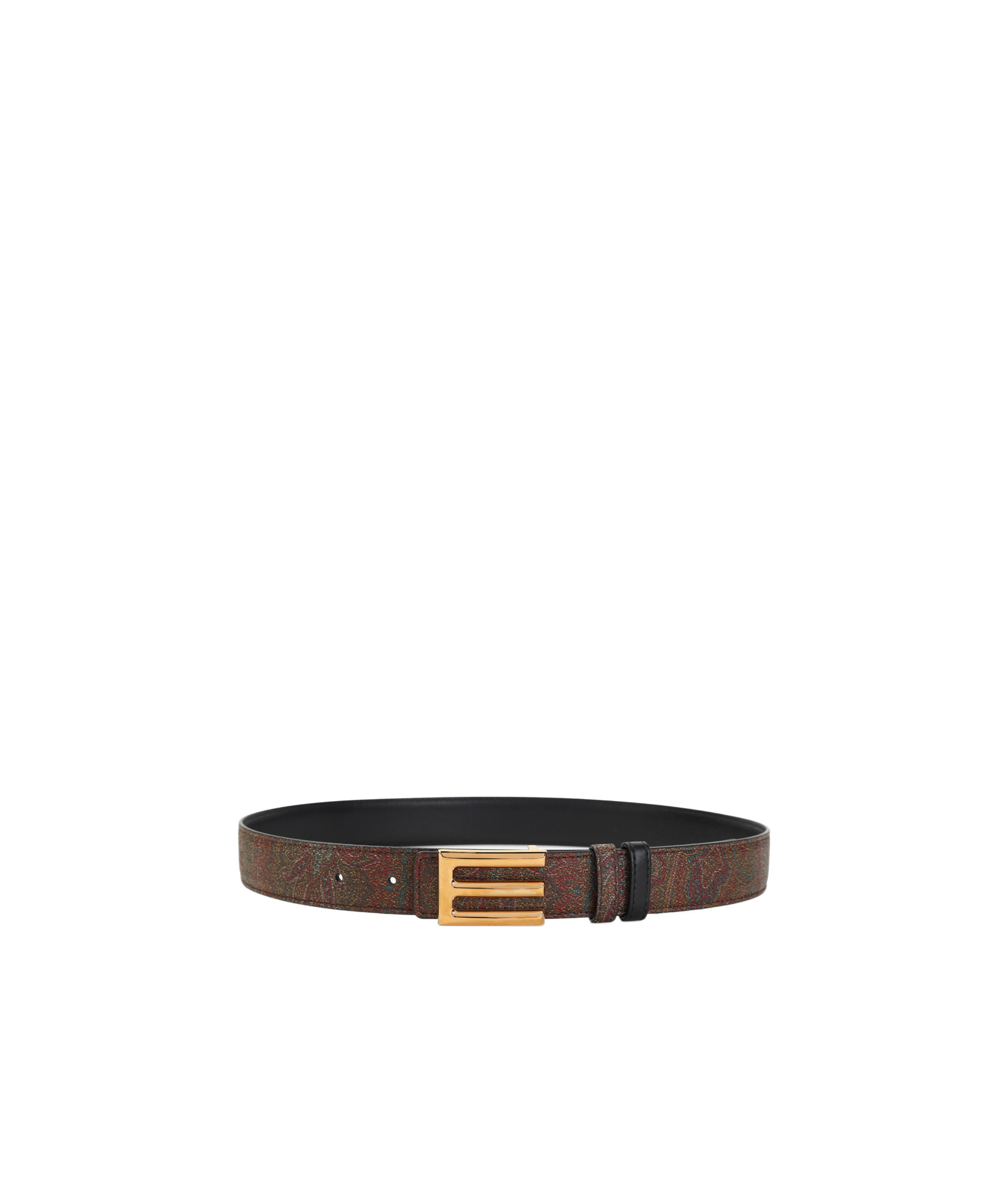 Etro Adjustable Textured Fabric Belt With Gold-tone Buckle In Black