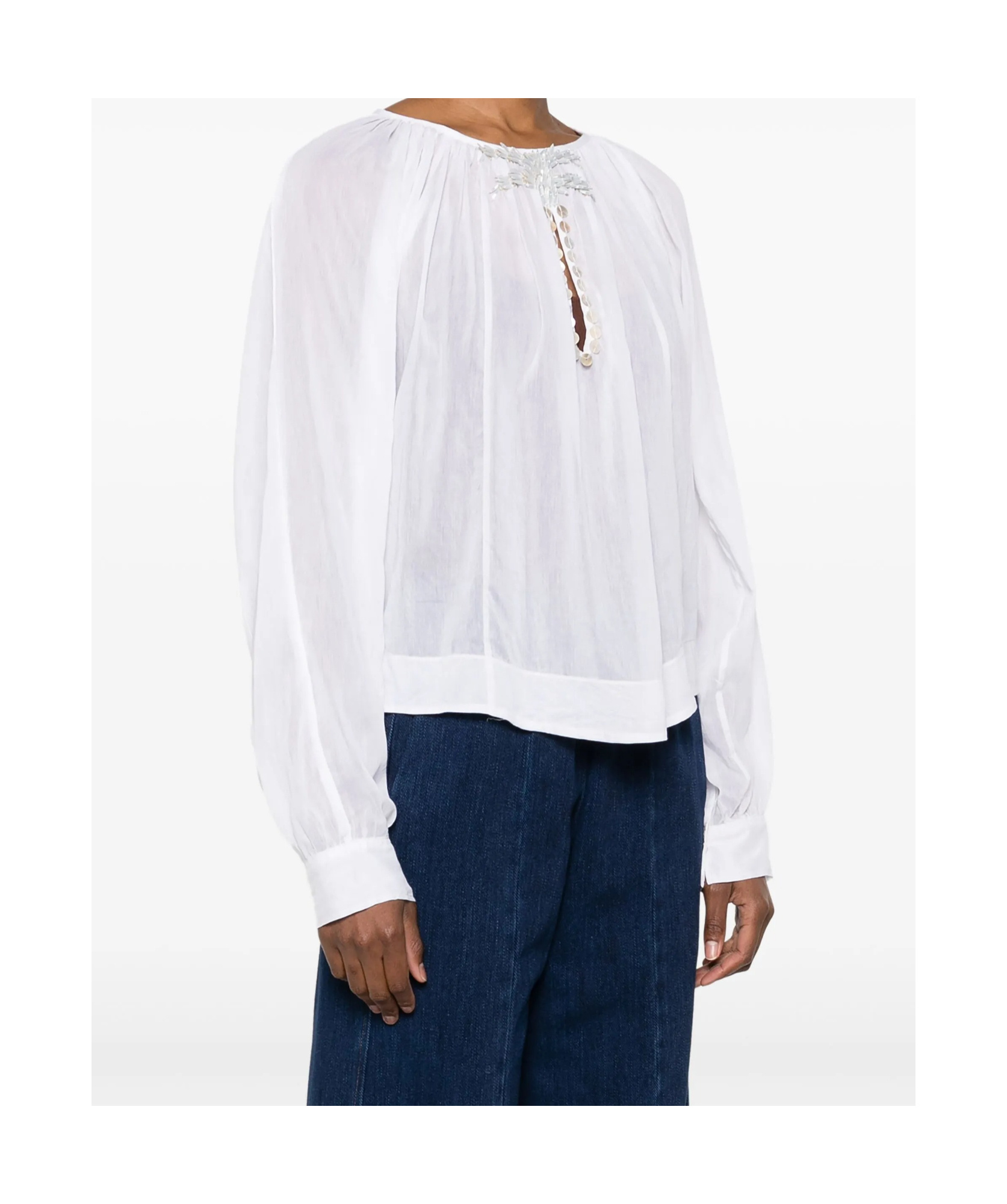 FORTE FORTE PEARL DECORATIVE BOHEMIAN SHIRT