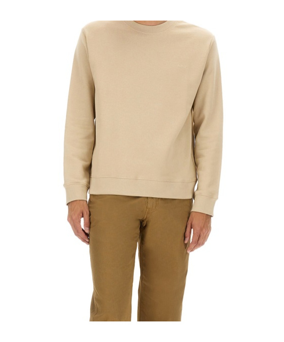 Apc A.p.c. Crewneck Long-sleeved Sweatshirt In Neutral