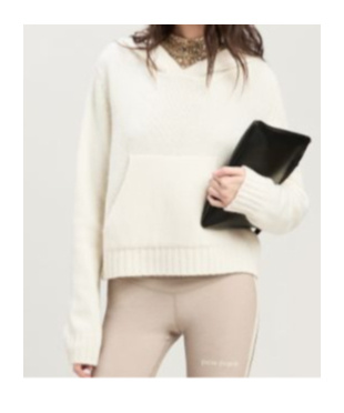 Palm Angels Logo Intarsia Knitted Hoodie In White
