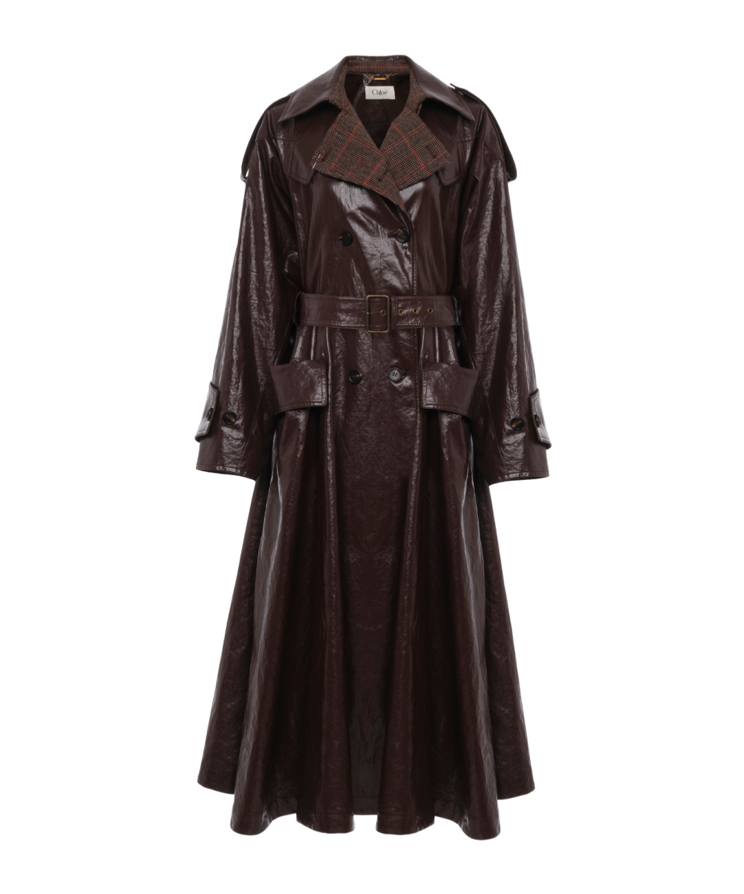 Chloé Double Breasted Coat In Brown