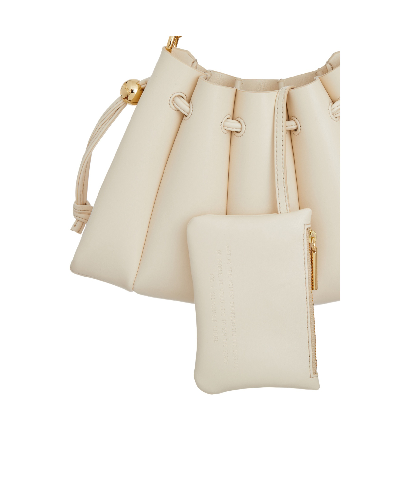 Themoirè Drawstring Shoulder Bag In Nude