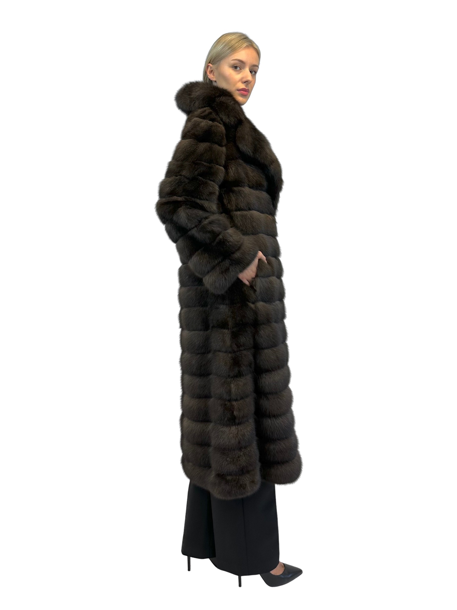 Liska Long-sleeved Fur In Black
