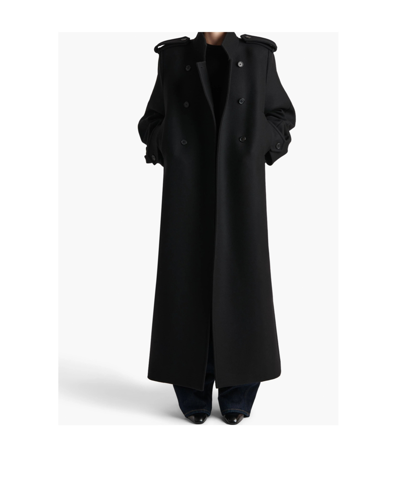 Khaite Donna Double-breasted Coat In Black