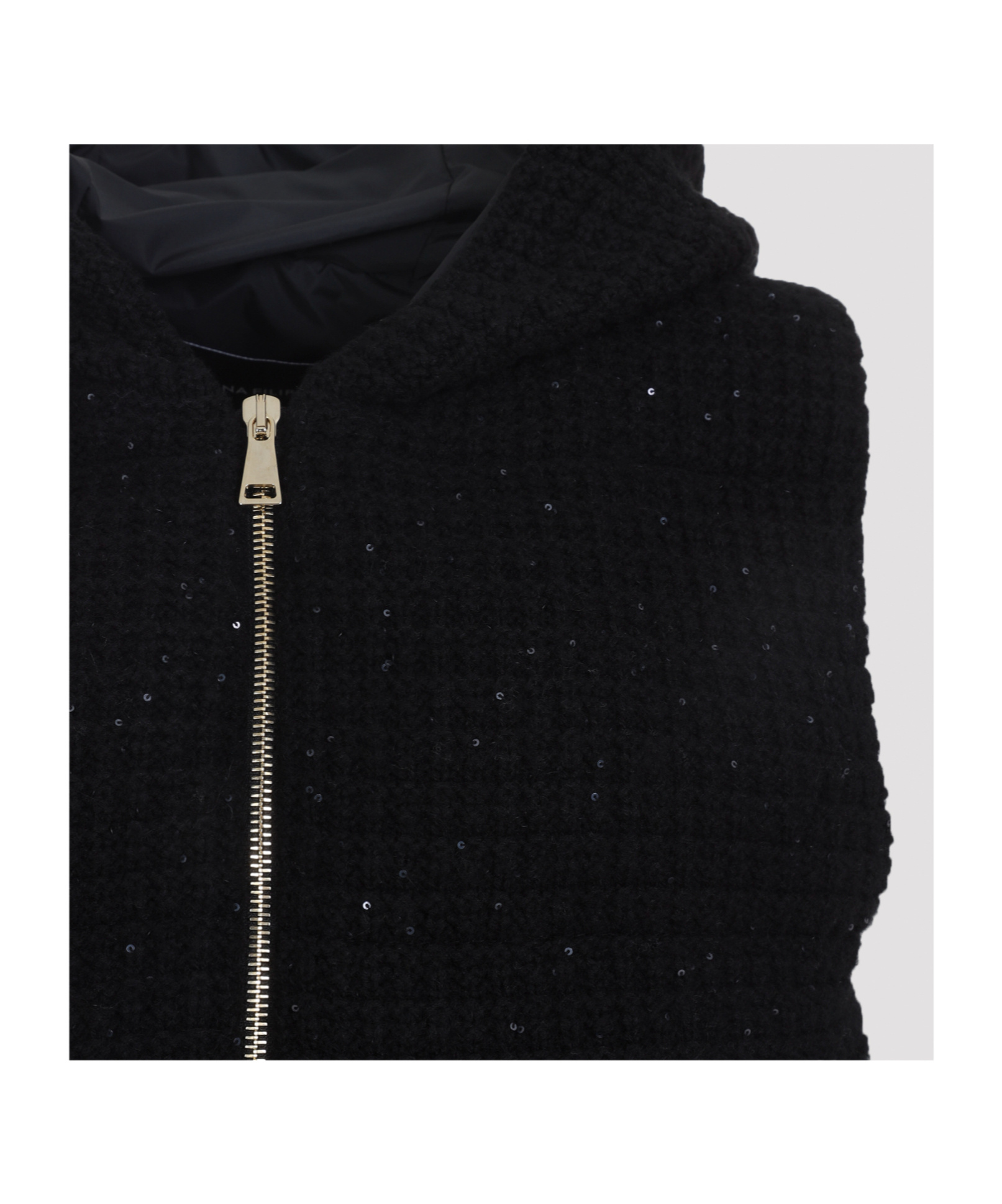 Fabiana Filippi Platinum Vest With Sequins In Black