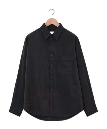 Lemaire Button-up Long-sleeve Shirt In Black