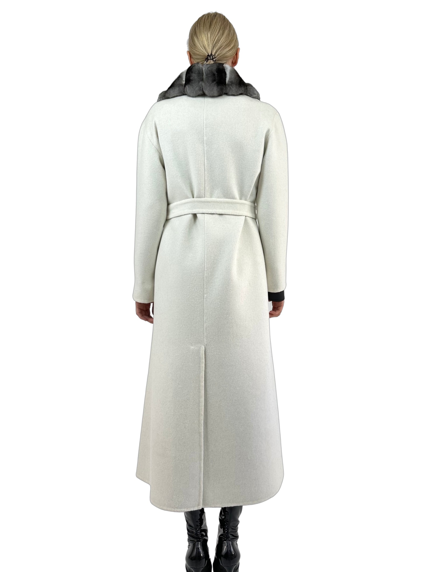 Liska Lace-up Coat In Black