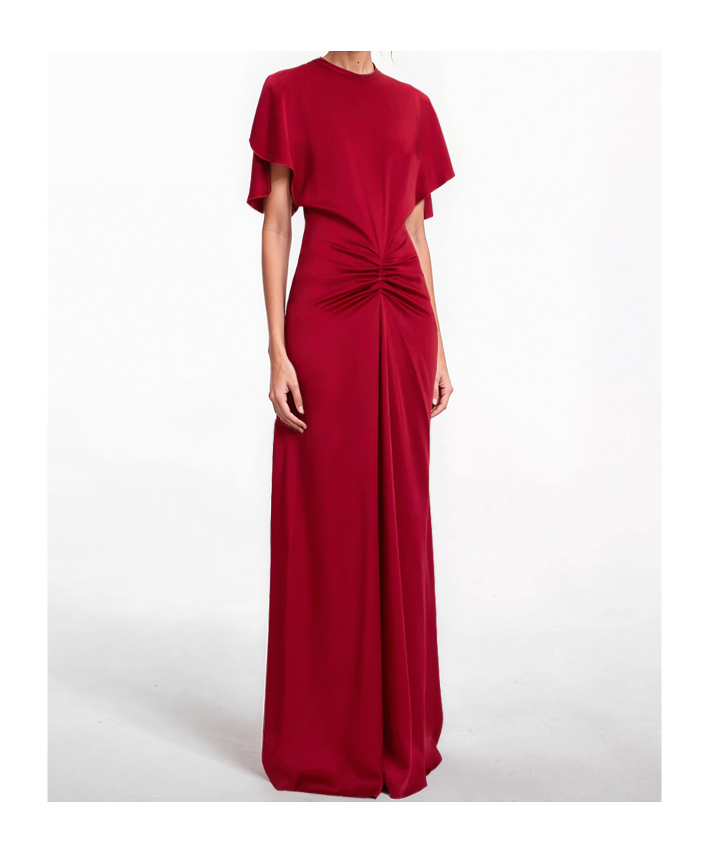 Shop Victoria Beckham Draped-detail Maxi Dress