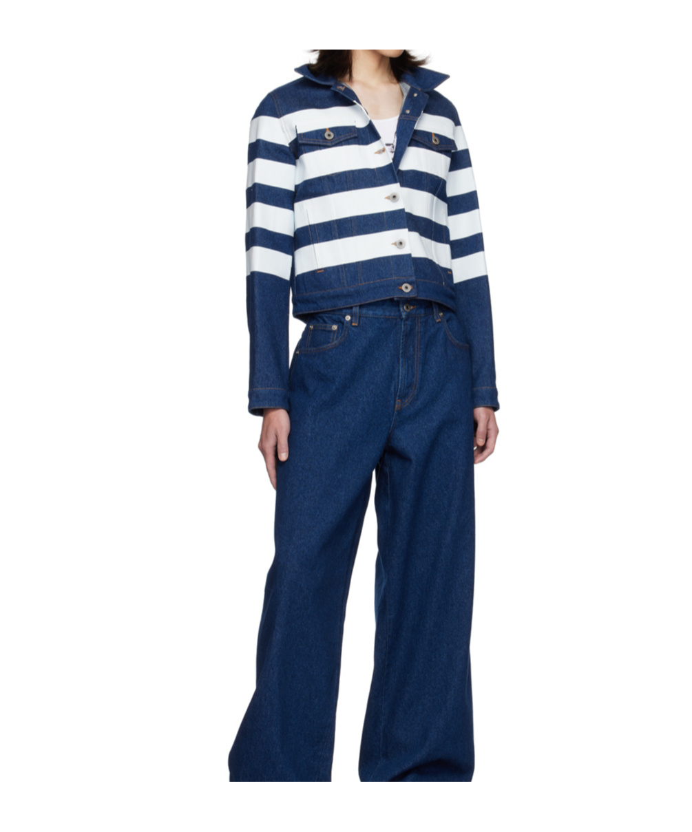 Jean Paul Gaultier Non-stretch Denim Jacket In Blue