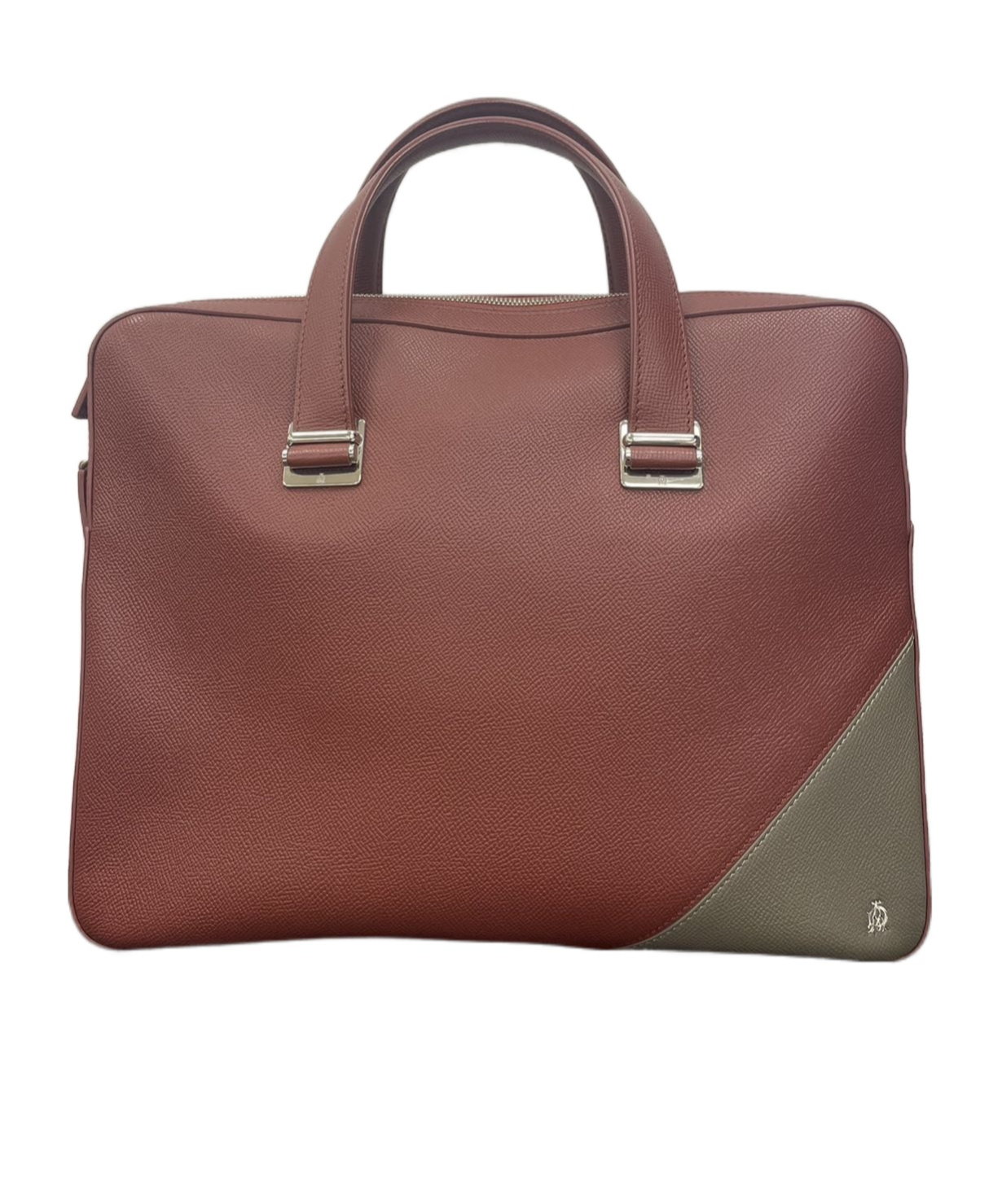 DUNHILL COLOR-BLOCKING ZIPPER HANDBAG