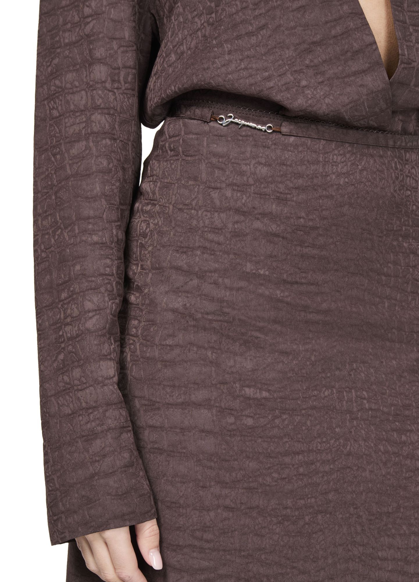 Jacquemus Slit Detail Skirt In Brown