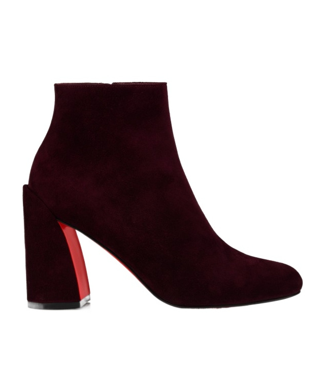 Christian Louboutin Jane Booty 85 Mm Low Boots In Burgundy