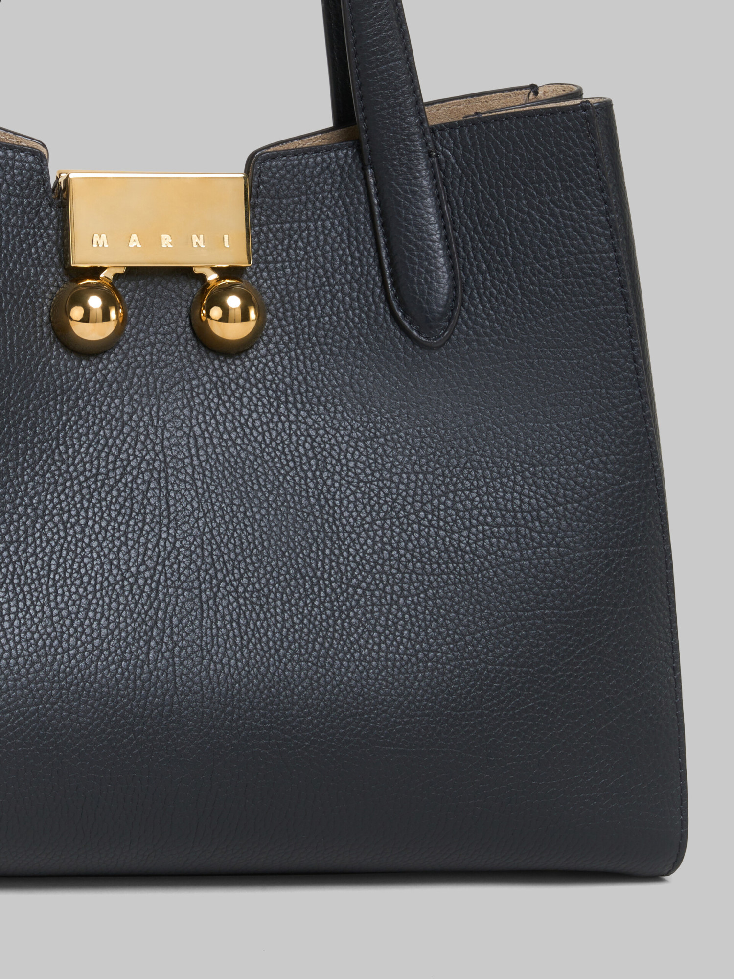 Shop Marni Black Leather Trunkaroo Tote Handbag