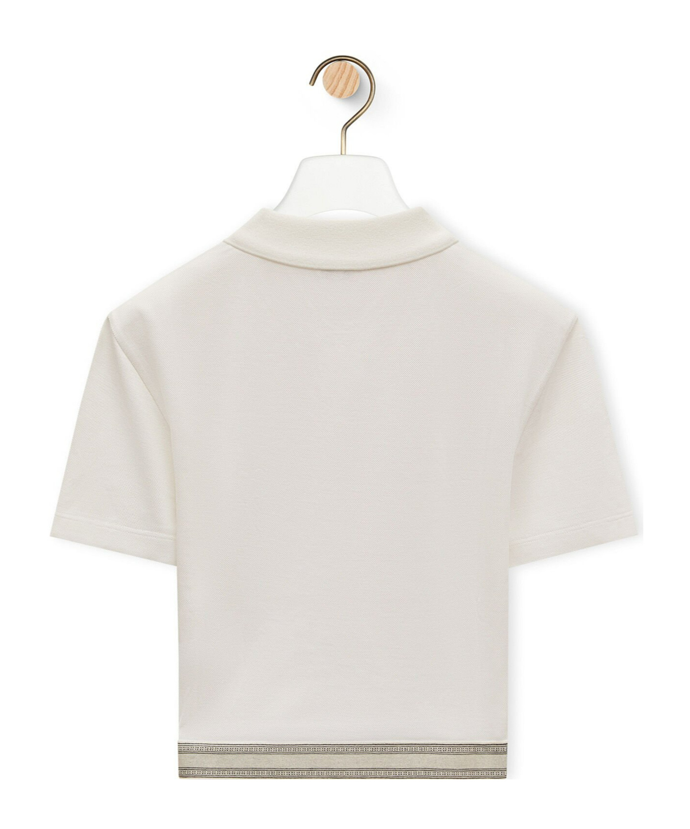 Loewe Cropped Polo In Silk And Cotton In White