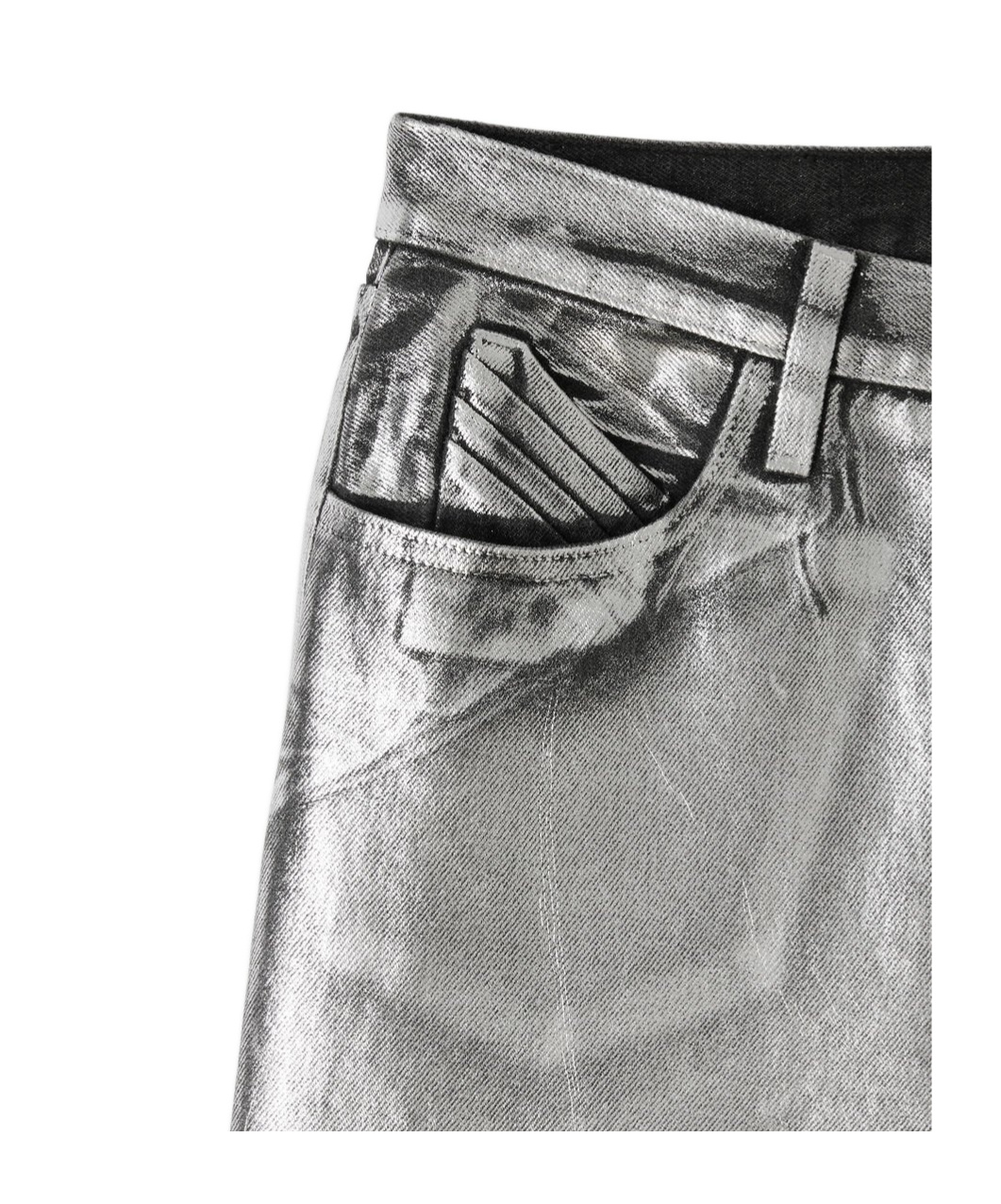 Attico Silver Long Pants In Gray