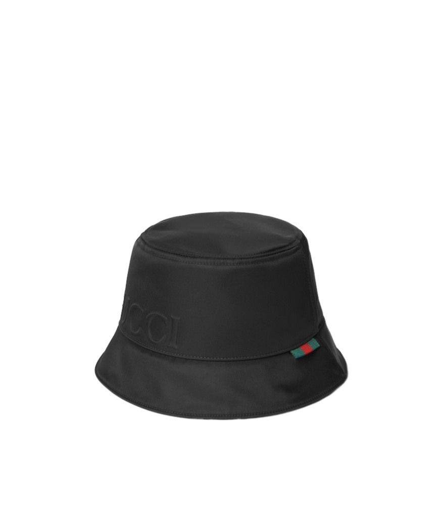 Gucci Nylon Fisherman Hat Decorated With Logo In Black