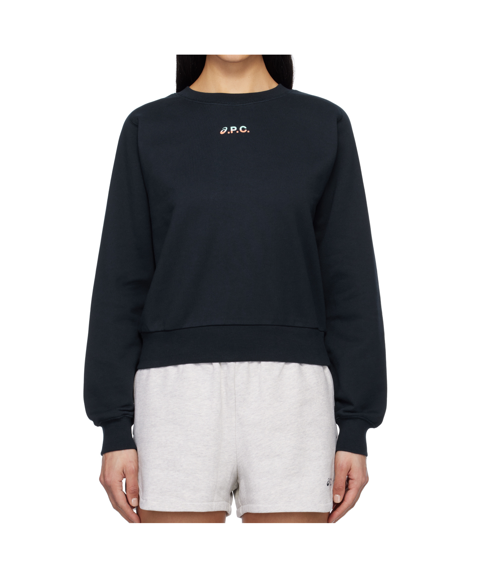 Apc X Asics Stone Sweatshirt In Navy Blue