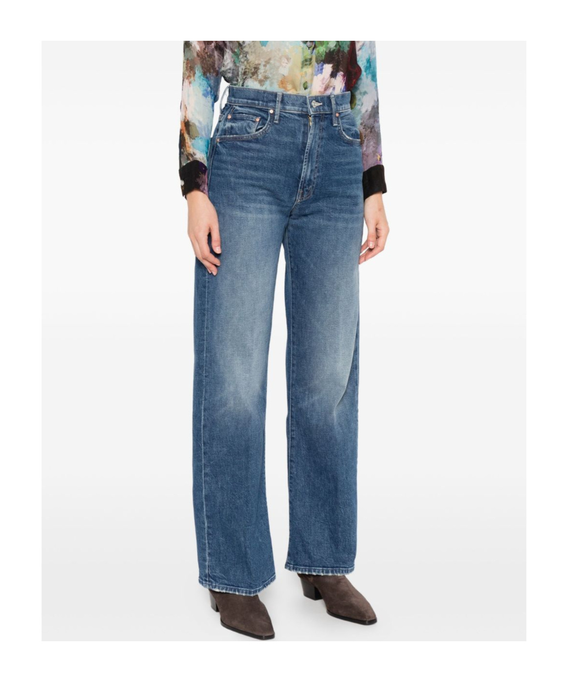 Mother Belt Loop Jeans In Blue