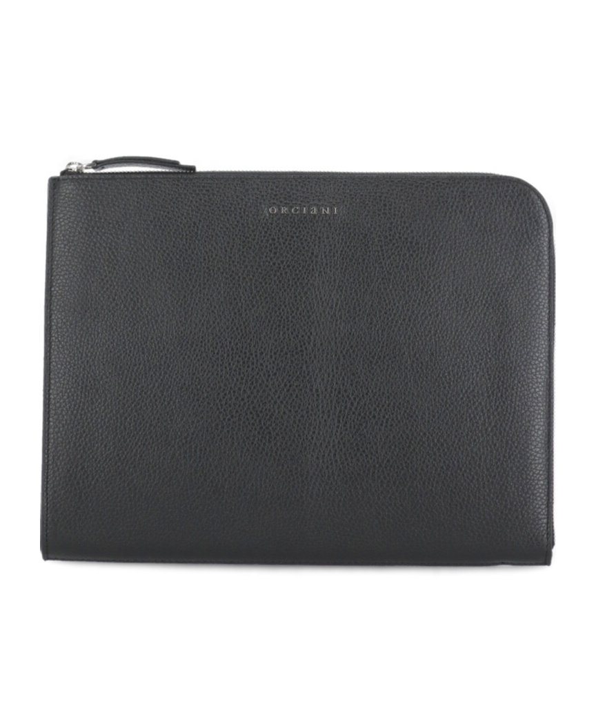 Orciani Micron Zipped Laptop Bag In Black