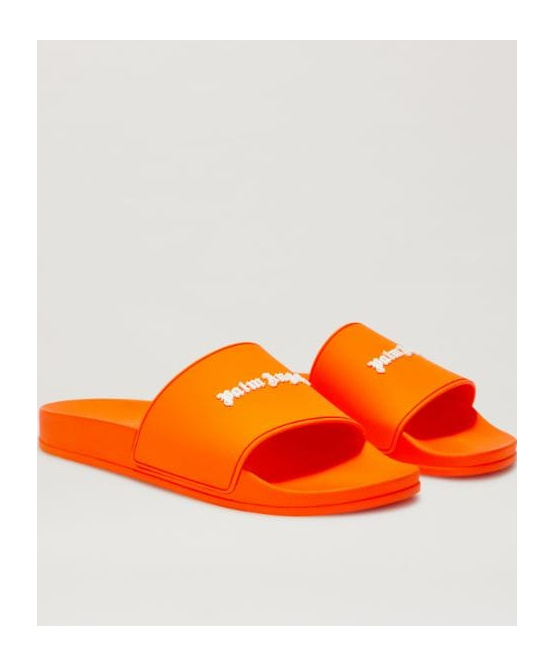 Palm Angels Logo Embossed Slides In Red