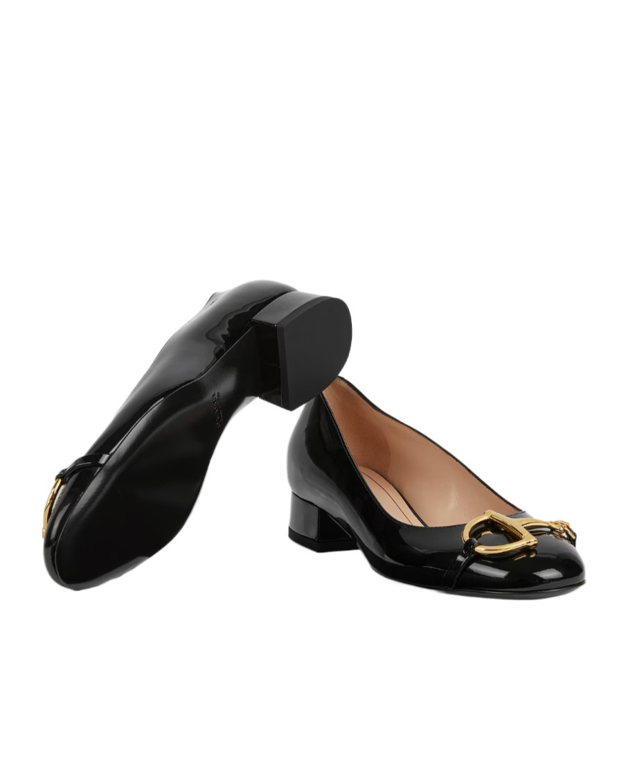 Gucci Women's Ballet Flat With Half Horsebit In Black
