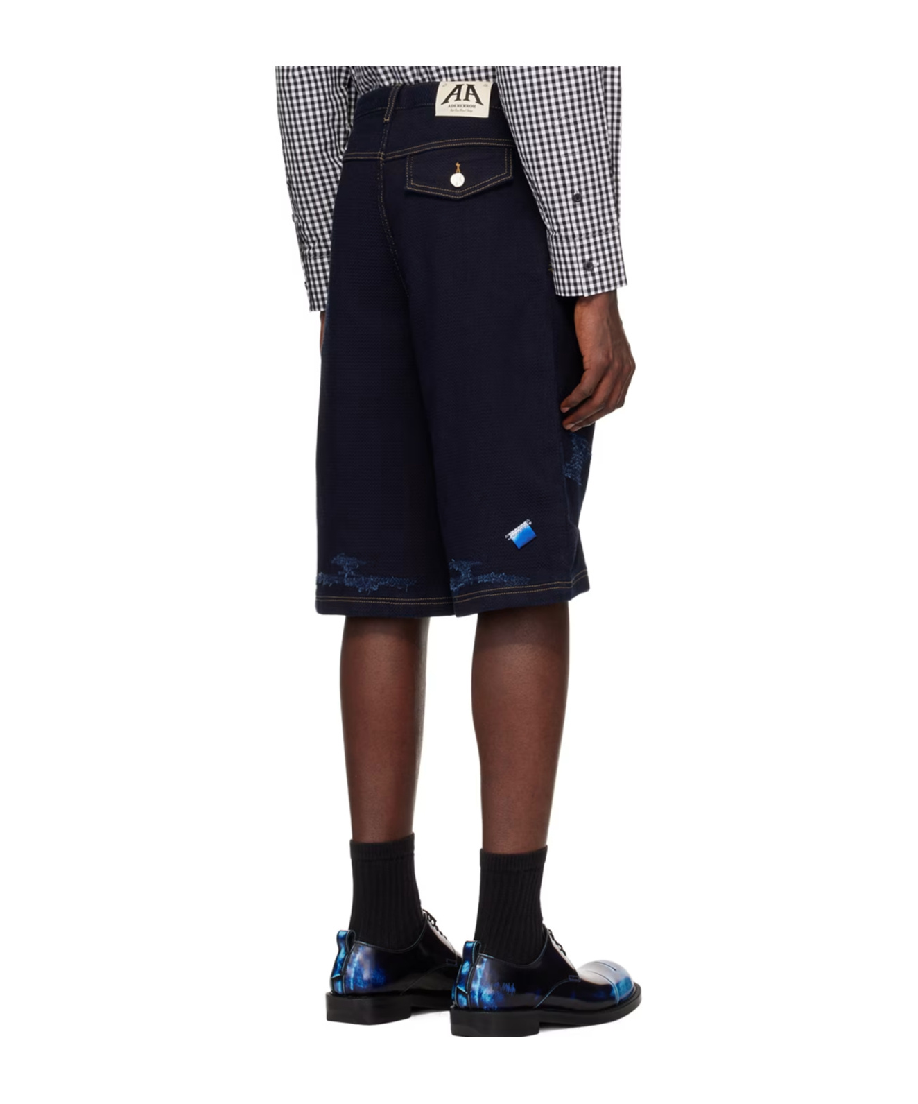 Ader Error Belt Loop Zipper Shorts In Black