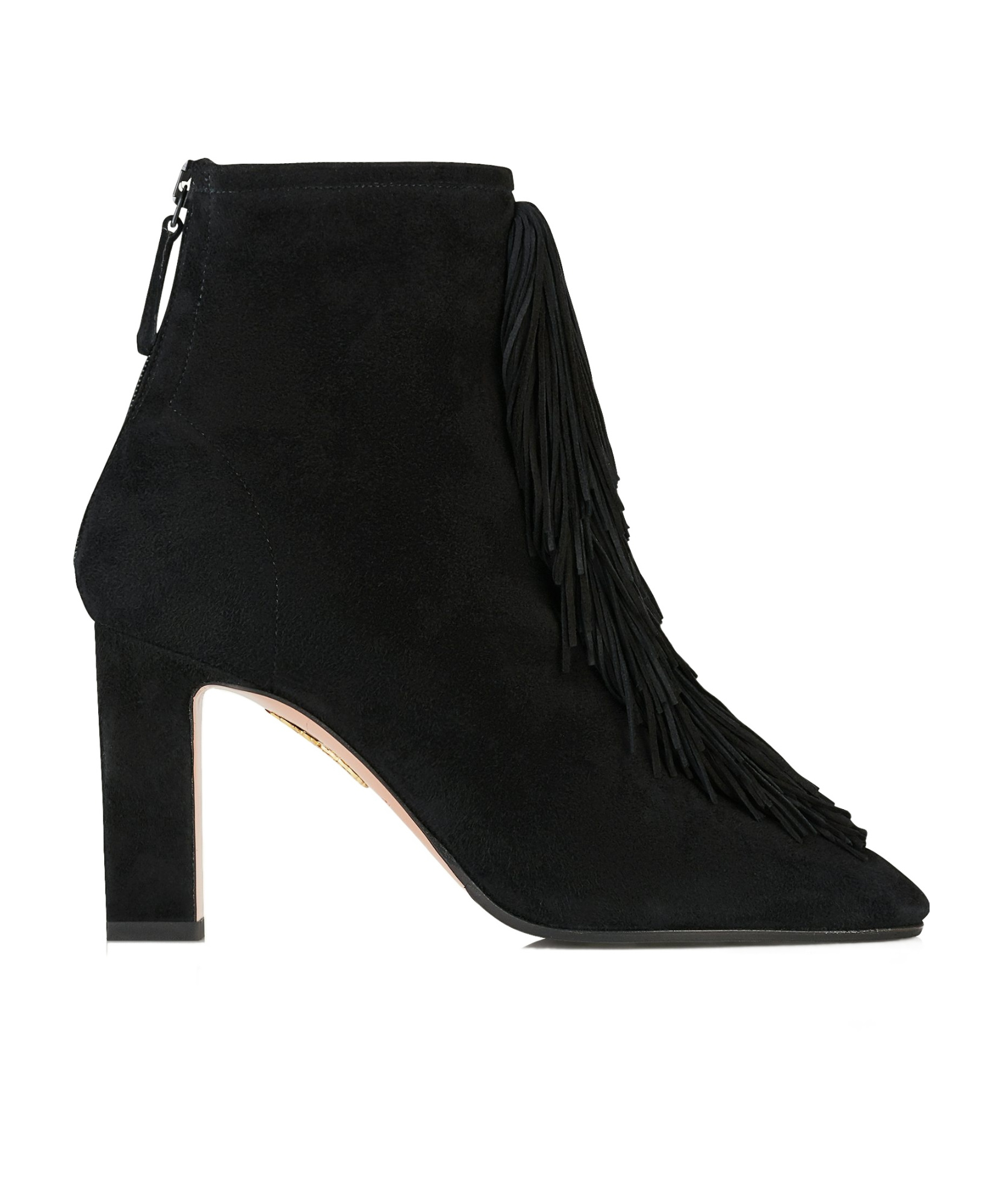 Aquazzura Gytane Tassel Ankle Boots In Black