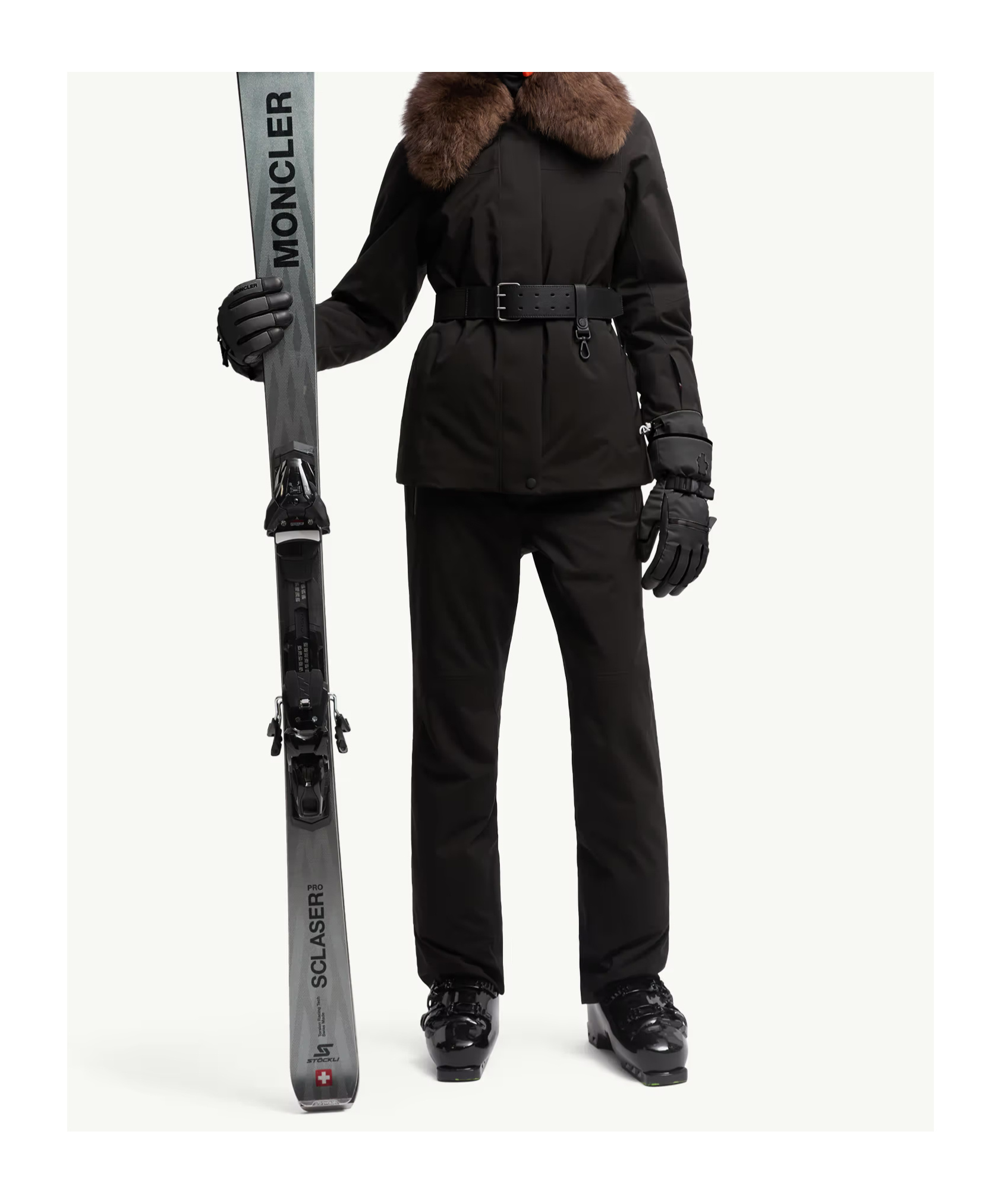 Moncler Vizelles Shearling-trimmed Ski Jacket In Black