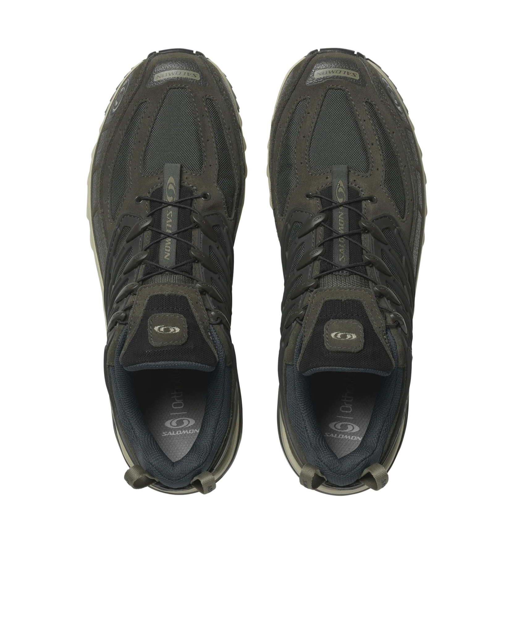 Salomon Military Green Acs Pro Leather Sneaker In Black