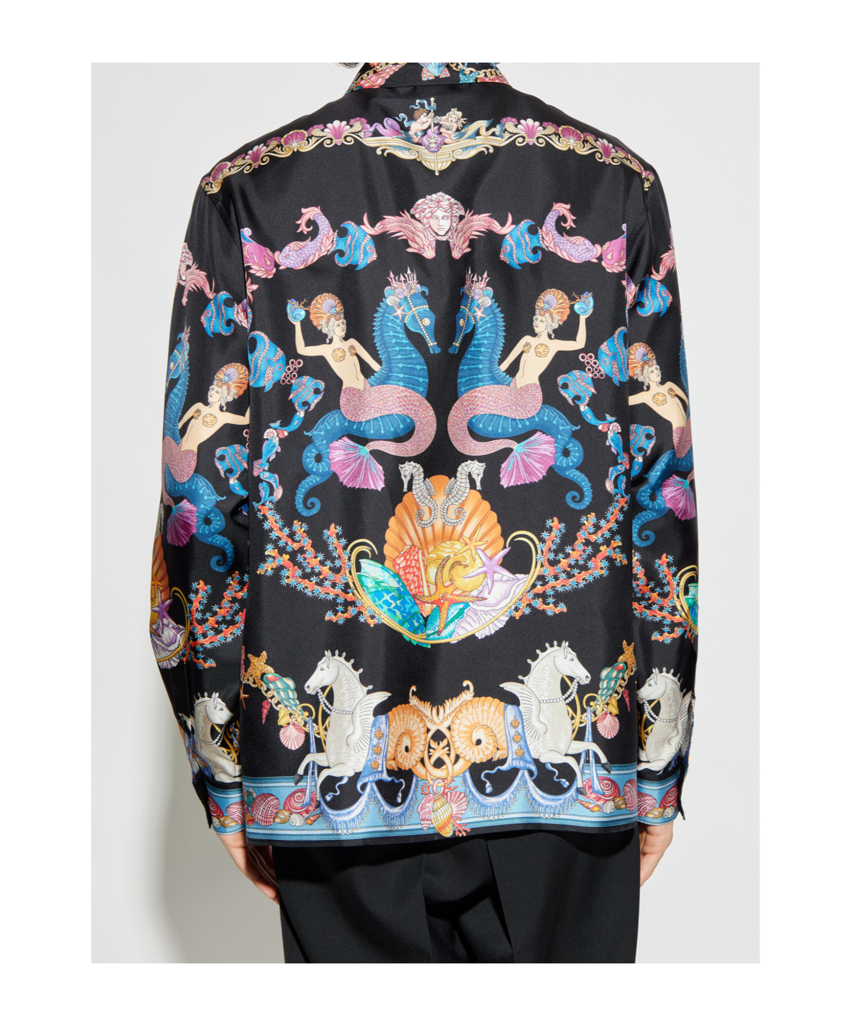 Versace Printed Silk-twill Shirt