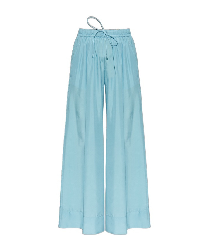 Forte Forte Silk Loose-fit Pants In Blue