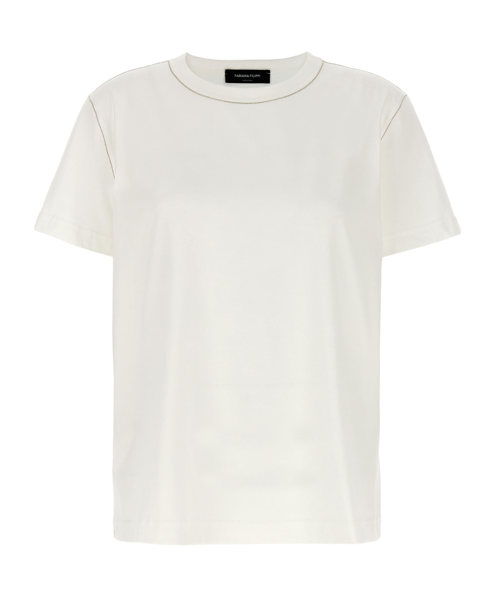 Shop Fabiana Filippi Beaded T-shirt In White
