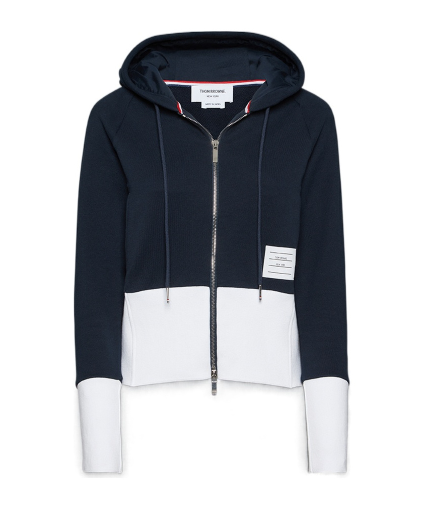 Thom Browne 4-bar Cotton Hoodie In Black