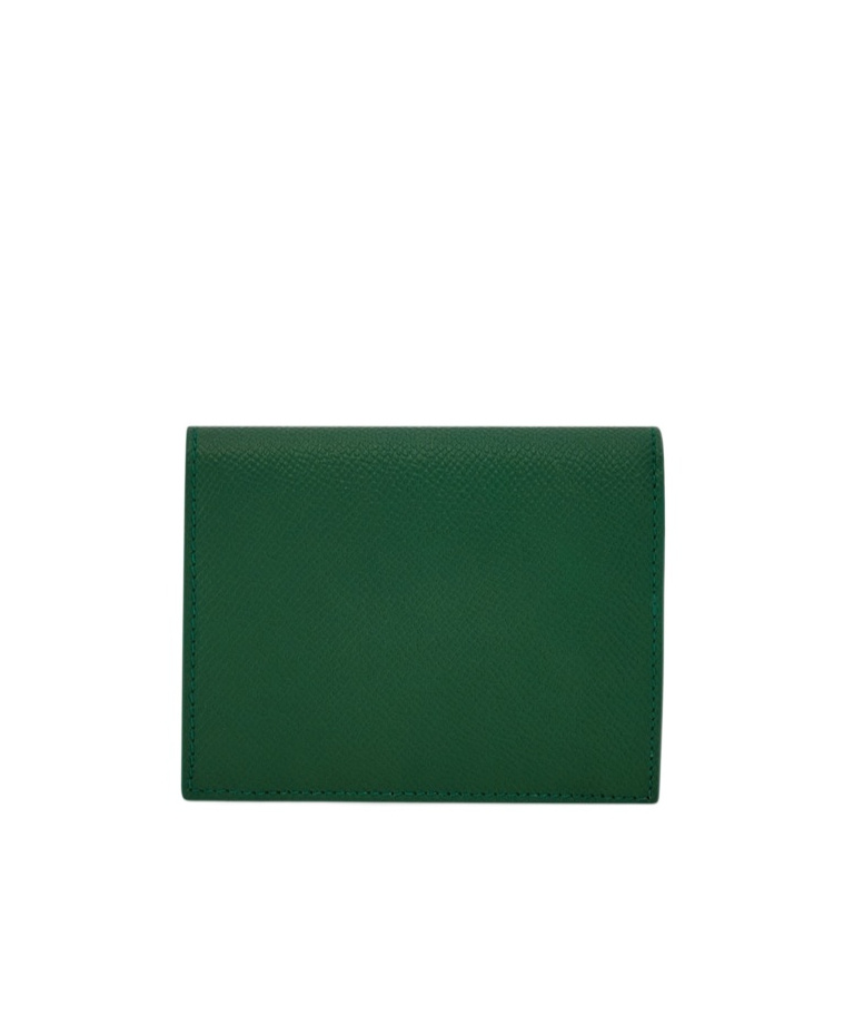 Ferragamo Gancini Compact Leather Wallet In Green