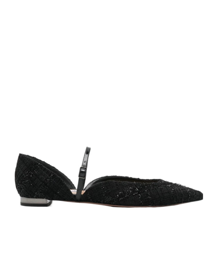 Shop Aquazzura Bellezza Ballet Flats In Black