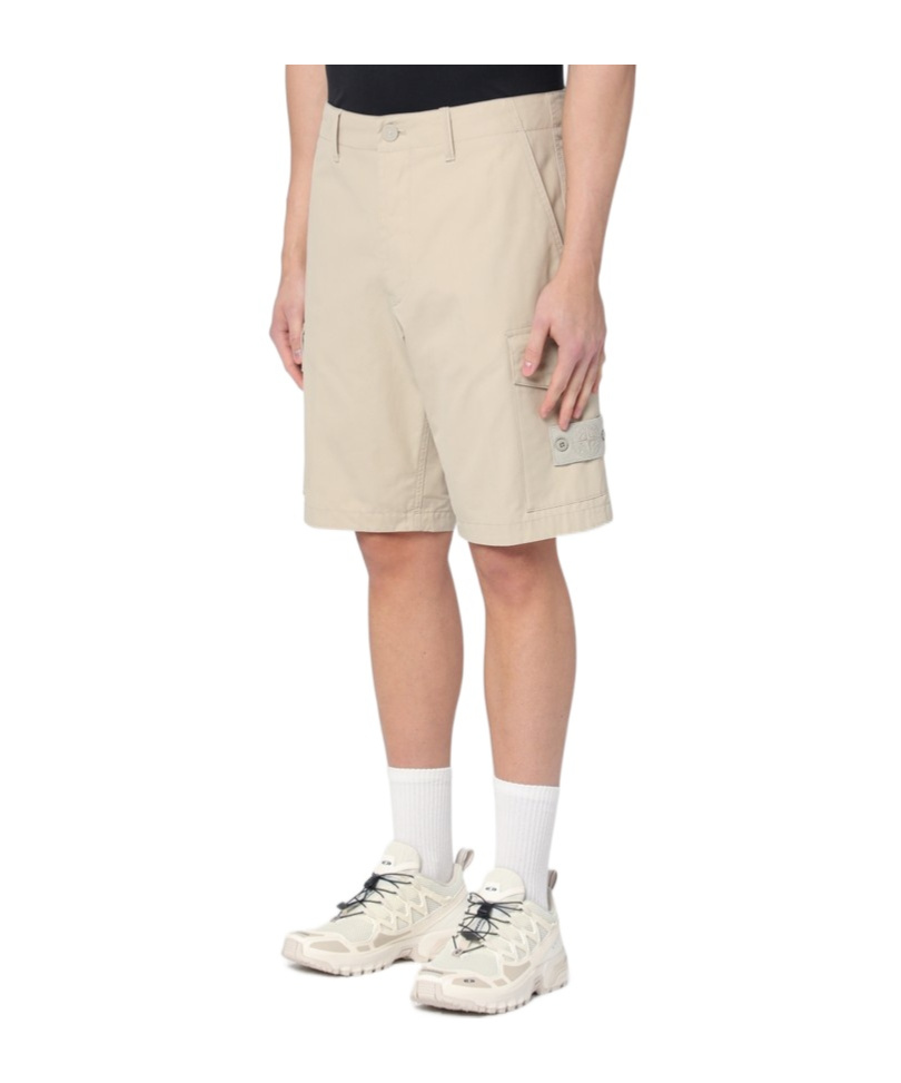 Stone Island Bermuda Ghost Beige In Cotton In Nude