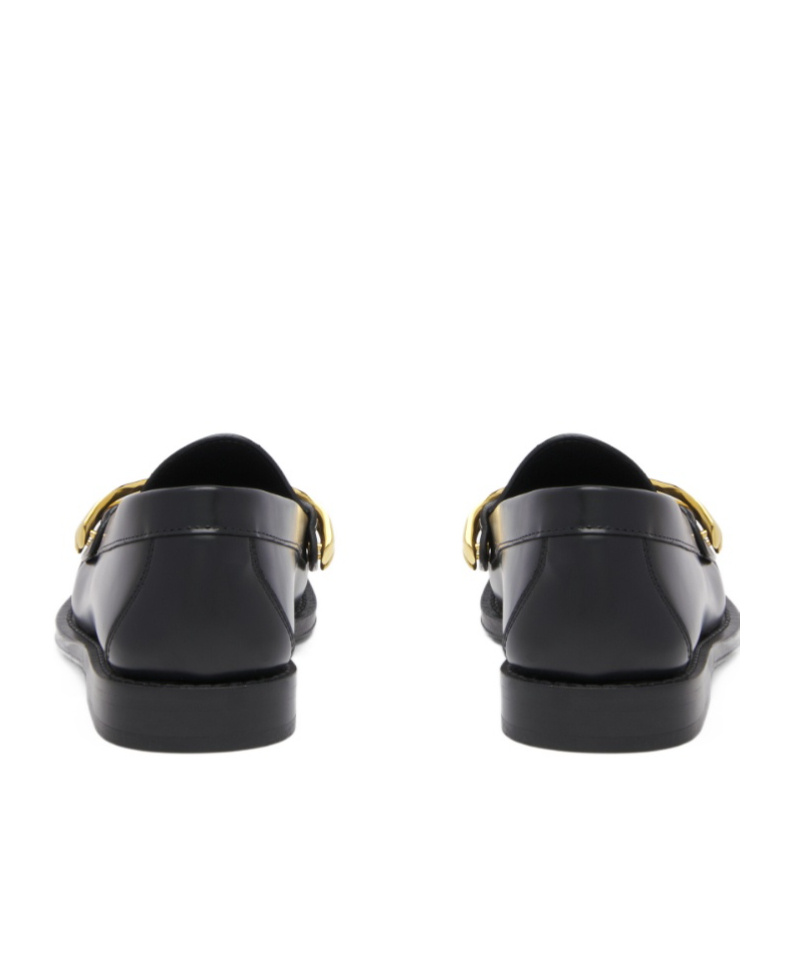 Alexander Mcqueen Wishbone Leather Loafers In Black