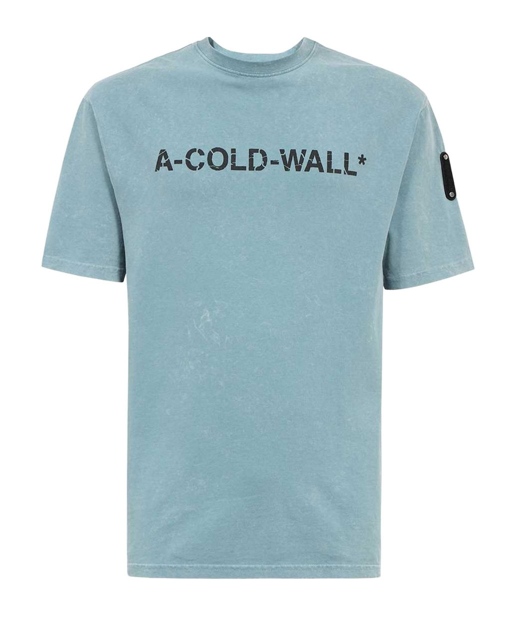 A-cold-wall* A Cold Wall Mens Faded Teal Overdye Logo-print Cotton-jersey T-shirt In Blue