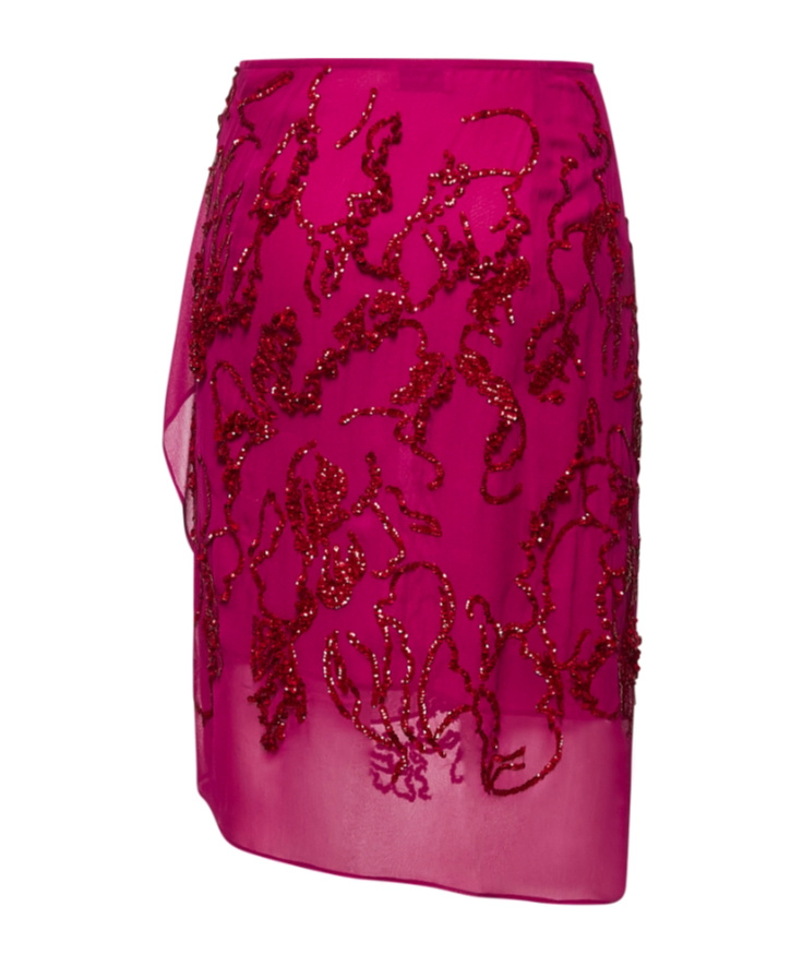 Shop Dries Van Noten Patterned Skirt In Red