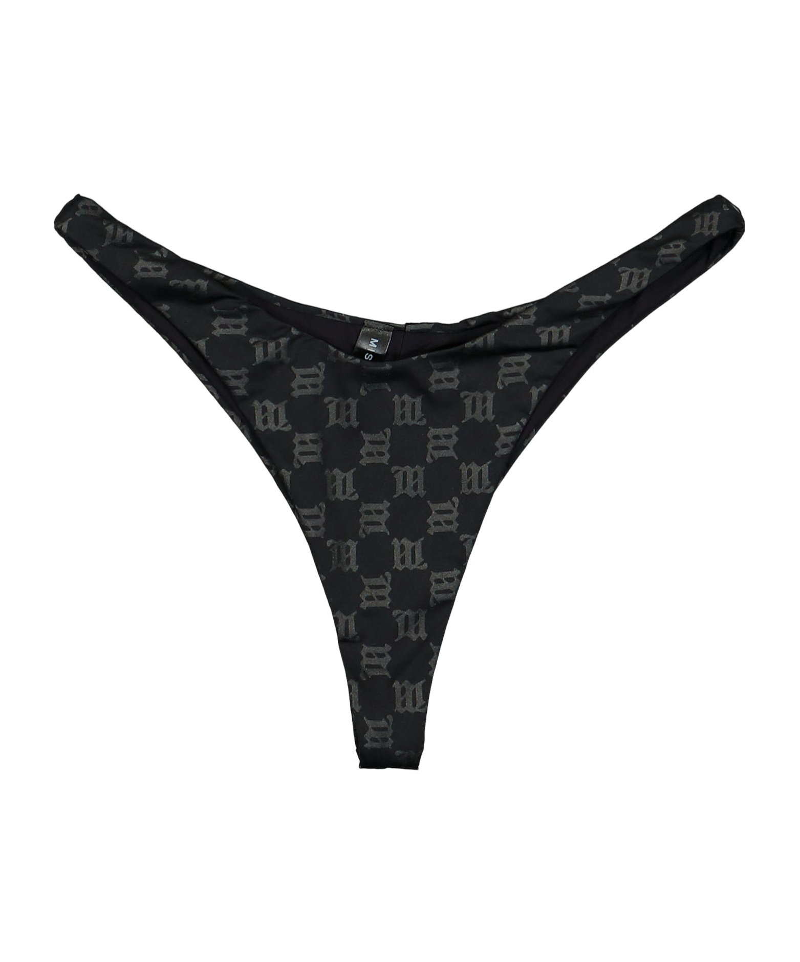 Misbhv Monogram-pattern Bikini Bottoms In Black