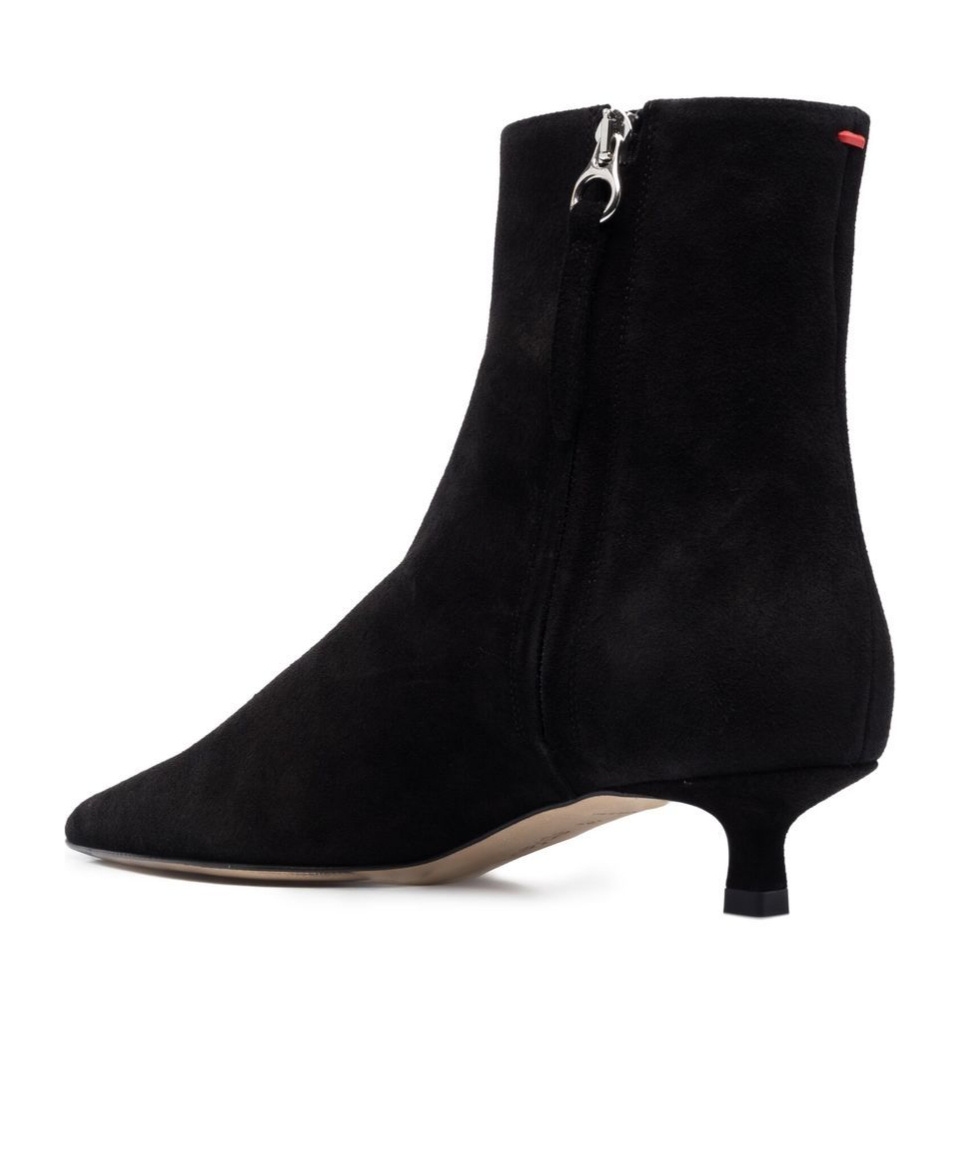 Aeyde Suede Pointed-toe Boots In Black