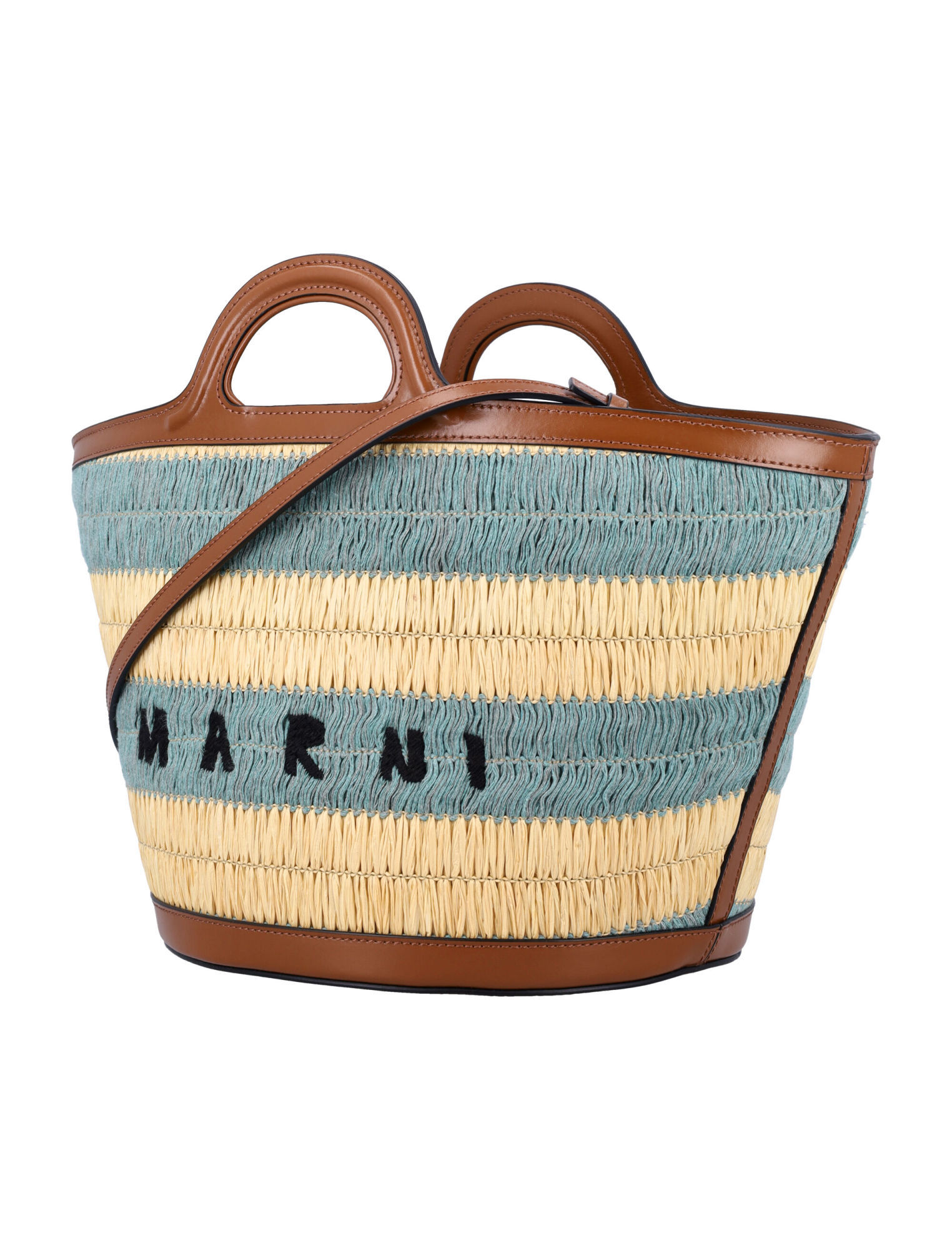 Marni Logo Embroidered Tote Bag In Nude