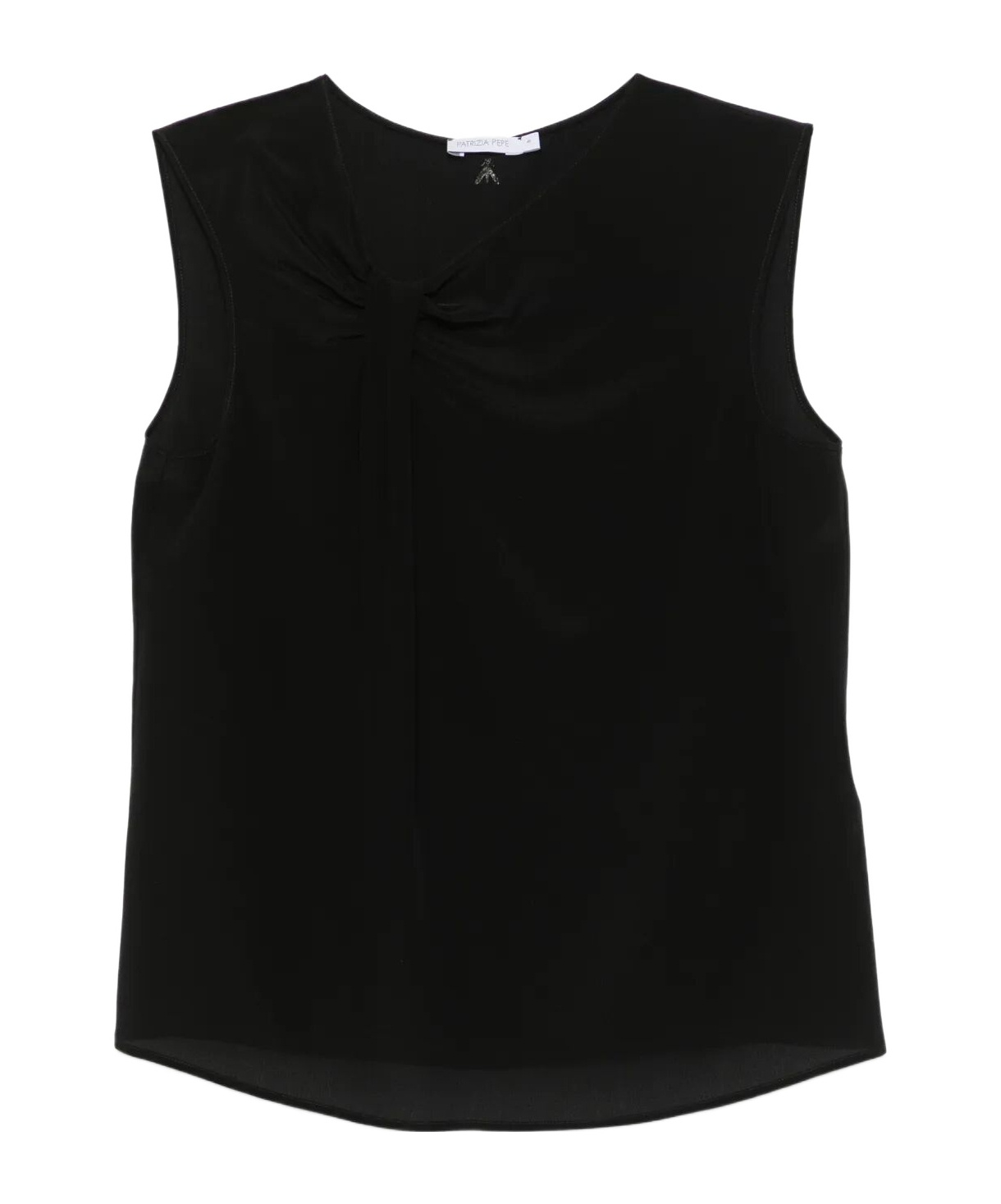 Patrizia Pepe Draped Blouse In Black