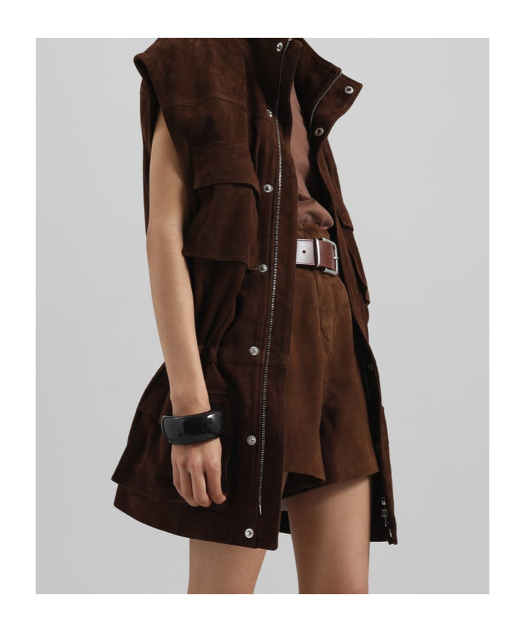 THE FRANKIE SHOP TURIN SUEDE CARGO JACKET 