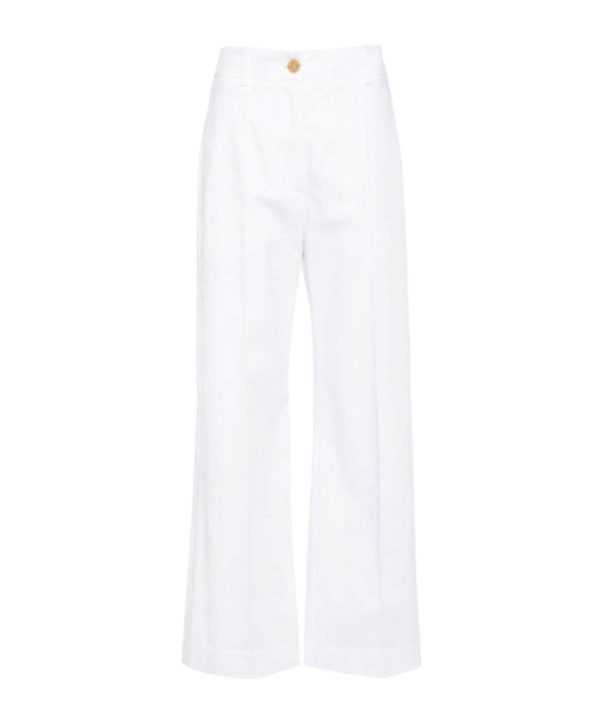 Patou Wide-leg Wool-blend Trousers In White