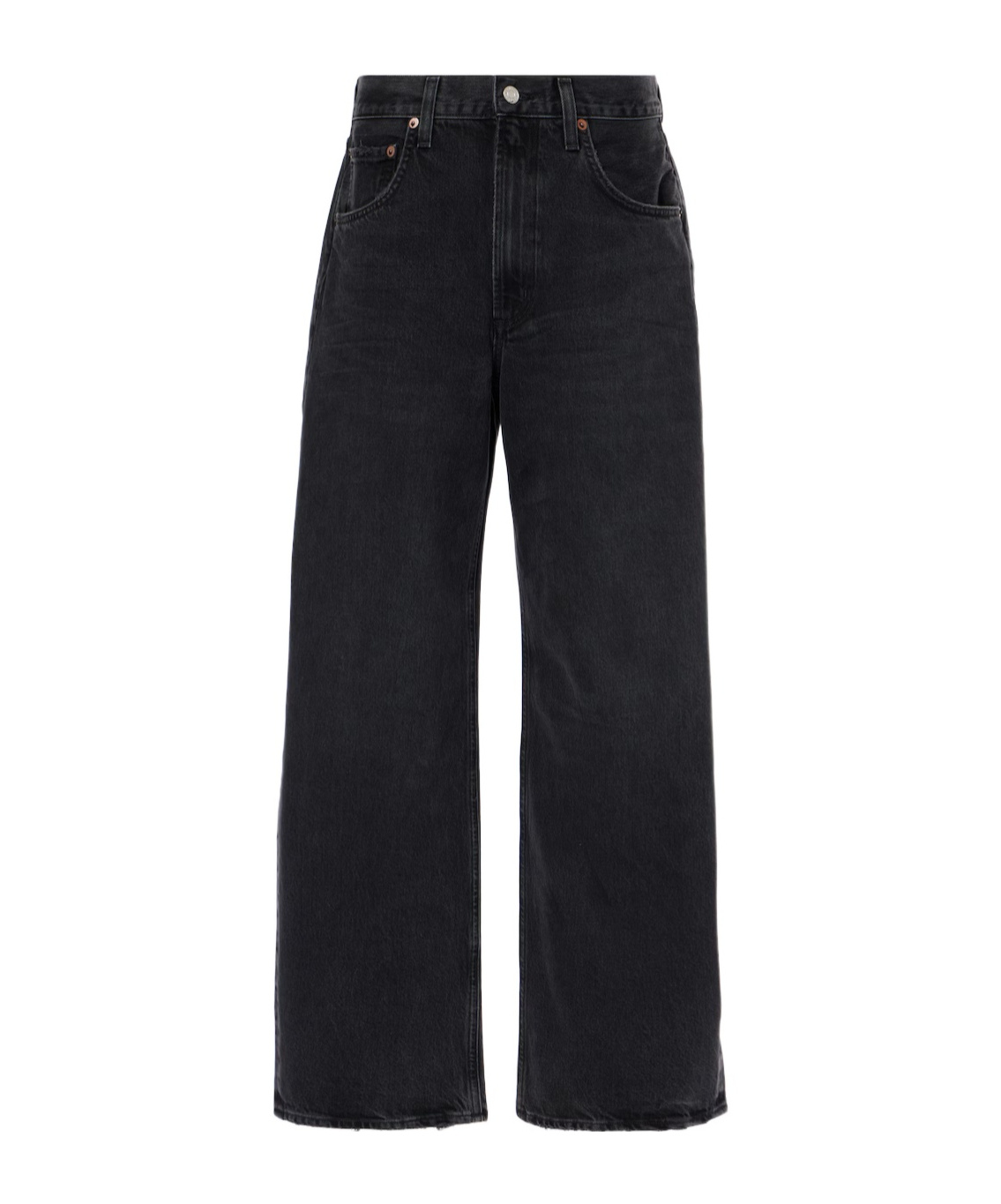 Agolde Low Curve Mid-rise Denim Trousers In Black
