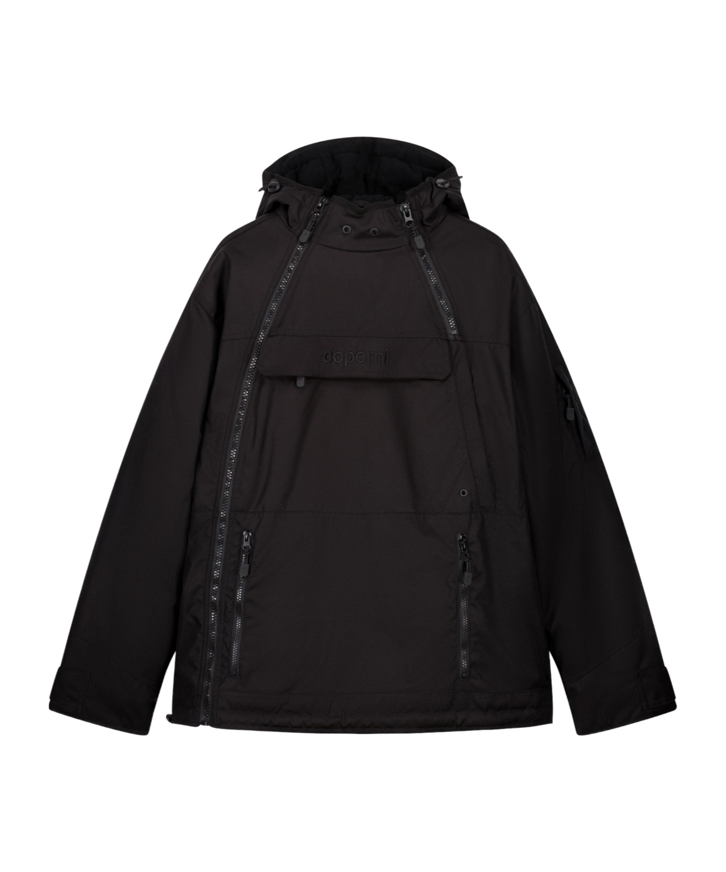 Coperni Asymmetric Parka In Black