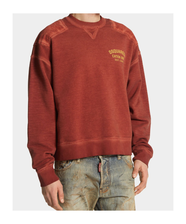 Dsquared2 Supernegative Dyed Cipro Loose Fit Sweatshirt In Animal Print