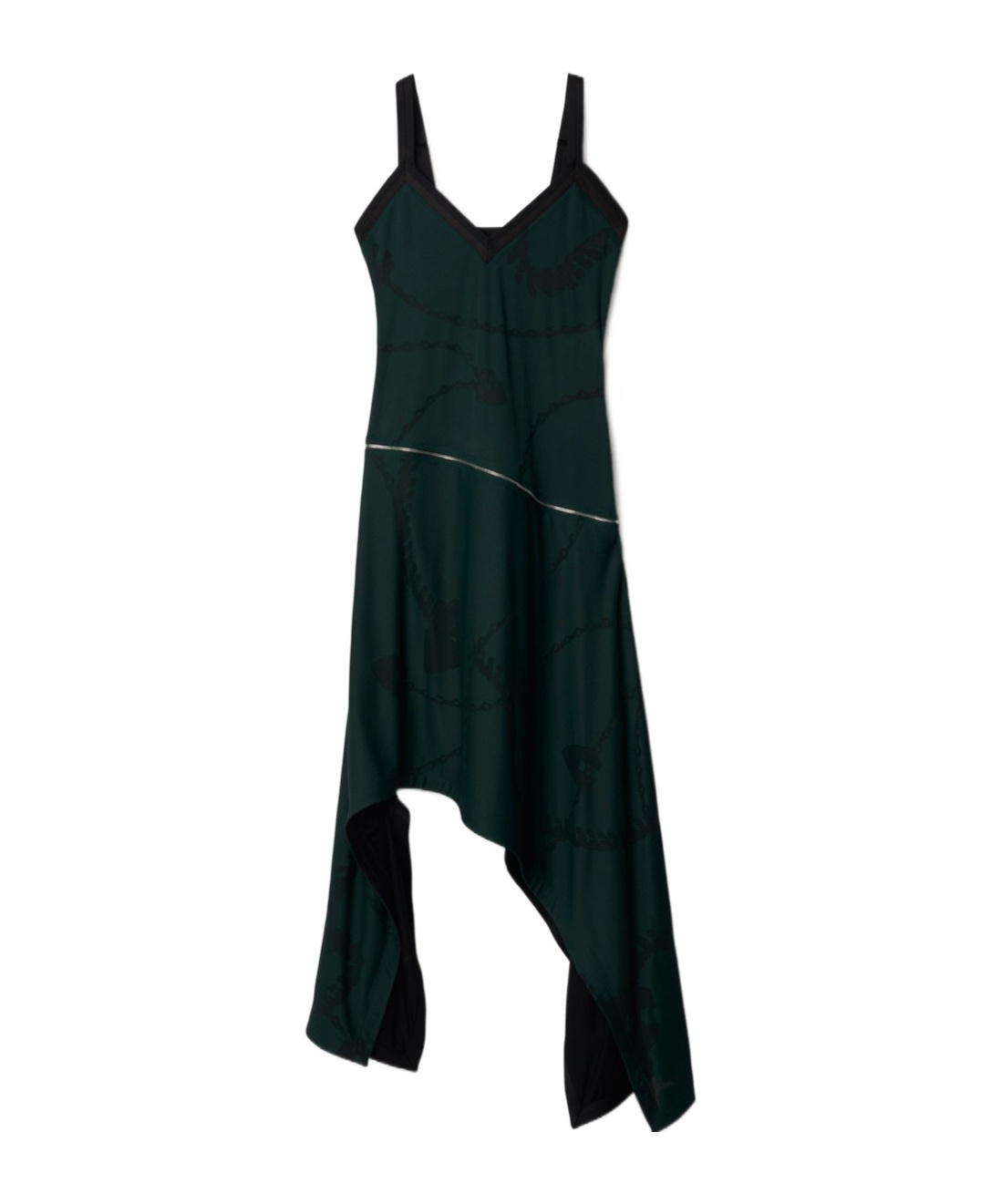 Burberry Shield Hardware Asymmetric Midi Dress In Black