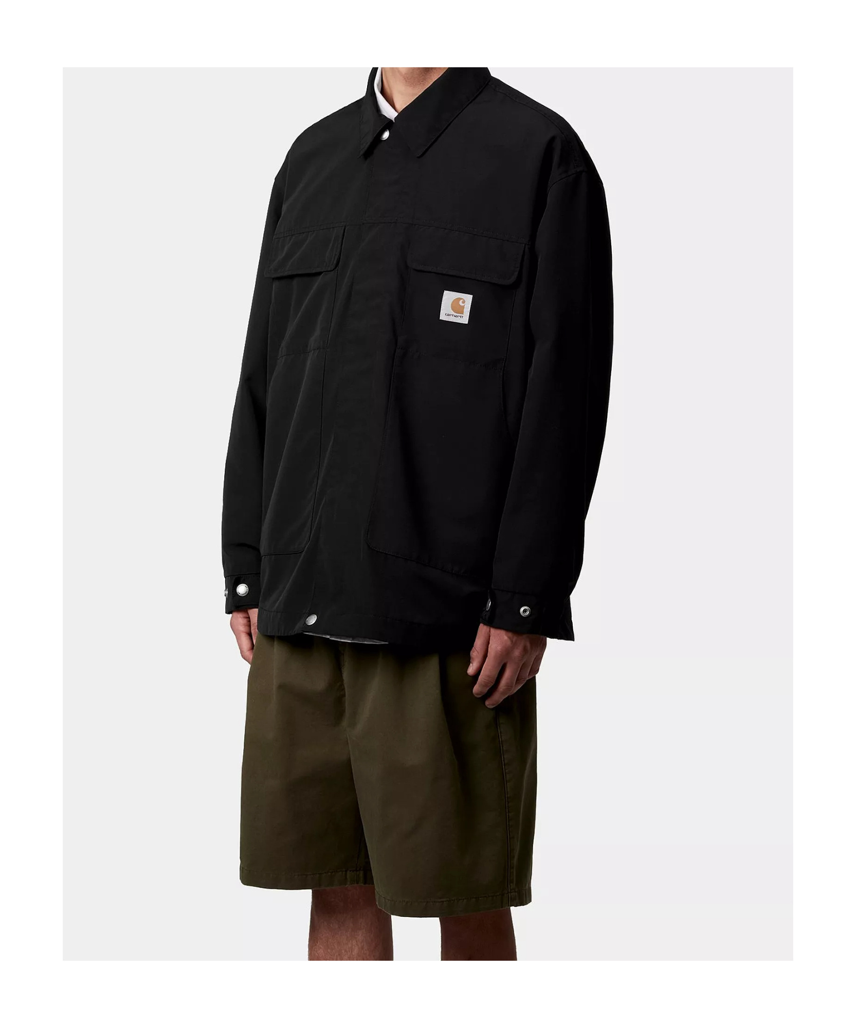 Carhartt Work In Progress Selby Cotton Canvas Button-up Shirt Jacket In Black